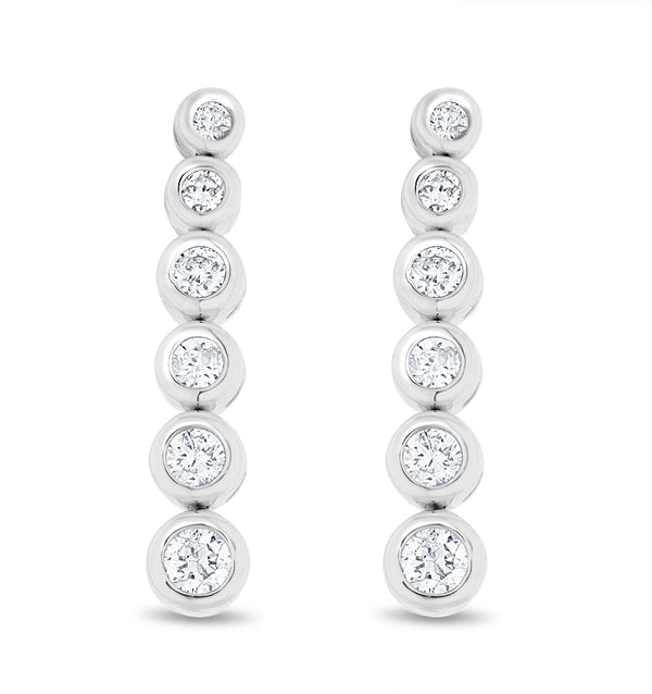 Life Journey Lab Diamond Rubover Drop Earrings 0.25ct in 9K White Gold
